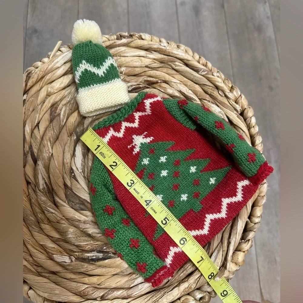 Acrylic Knitted Christmas Wine Bottle Cover & Hat Cork Cover Festive Gift